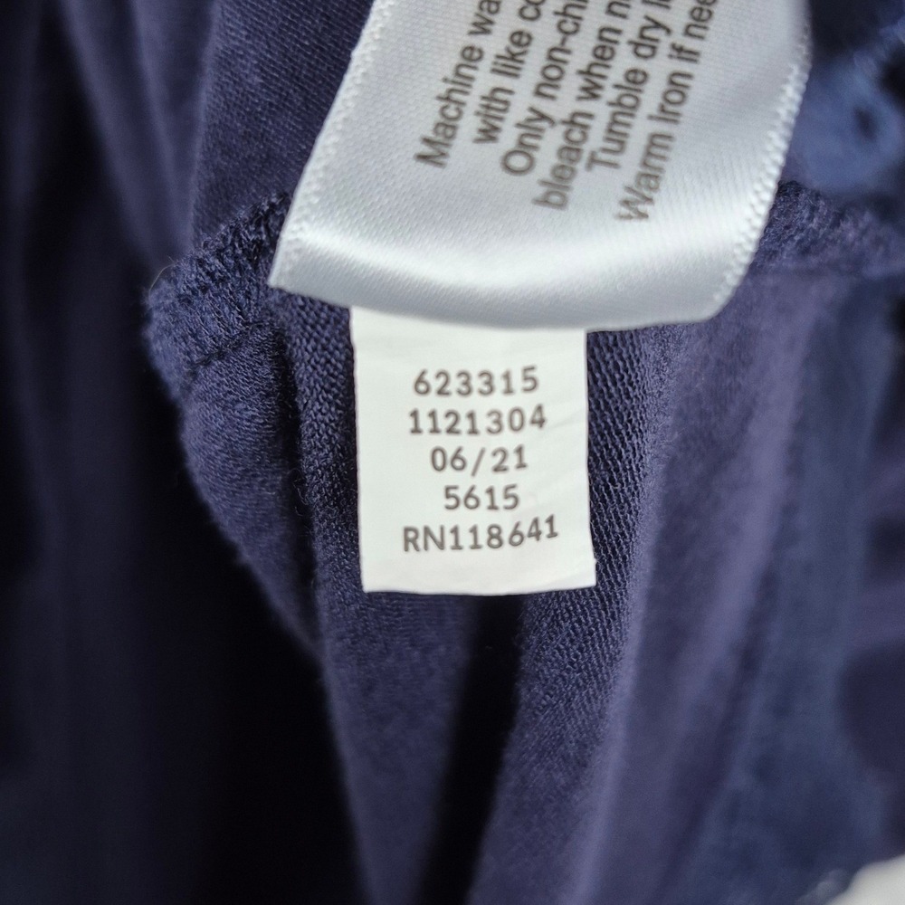 Lane Bryant Navy Blue‎ Lace Trim V-Neck Tank Top Sleeveless Slub Knit 14/16 - Picture 7 of 9